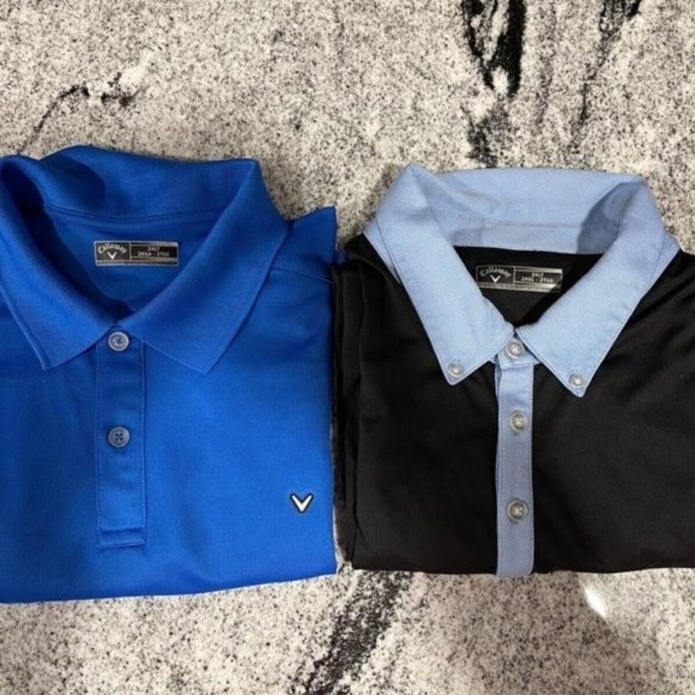 Lot Of 2 Callaway Golf Polo Short Sleeve Shirt Mens 2XL XXL